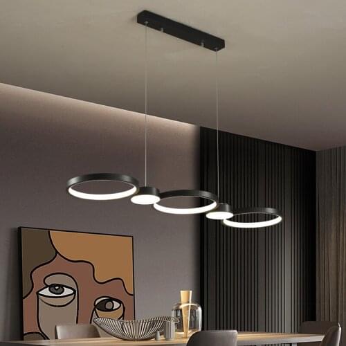 Modern LED Pendant Light for Dining room Kitchen Living room Black Frame Pendant Lamp Hanging Lighting Fixtures 110V 220V