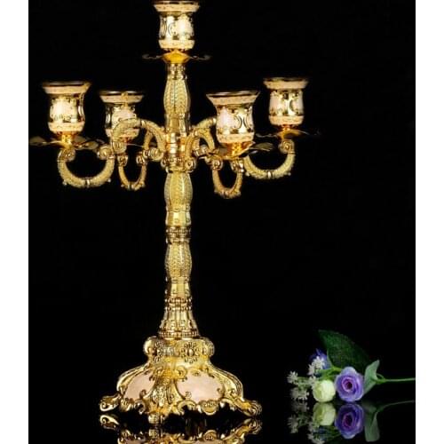 Wedding Candlestick Romantic Retro European Style Ornaments Living Room Vintage Candlelight Dinner Bougeoir Table Decor ED50ZT