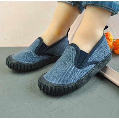 Spring And Autumn Simple Casual Childrens Canvas Shoes Shallow Mouth One Pedal Boys And Girls Soft Sole Breathable Shoes YNN