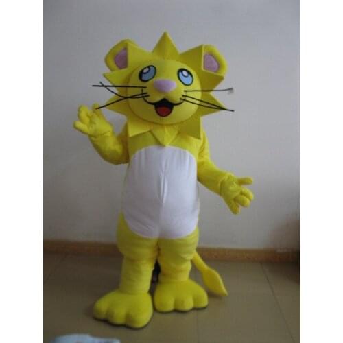 High quality 100% Real Pictures Fashionable High Quality Yellow Tiger Mascot Costume Halloween Free Shipping
