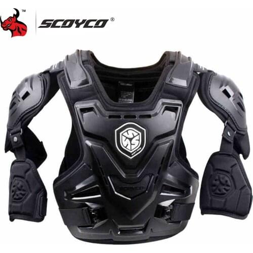 SCOYCO Motorcycle Body Armor Men Off-Road Motorbike Chest Back Protector Vest Racing Riding Motocross Jacket Protective Gear