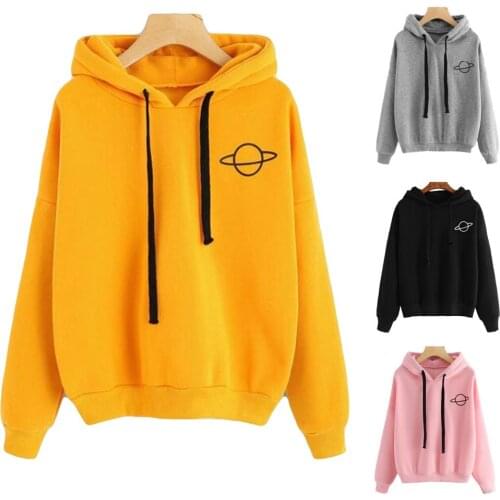 Women Loose Casual Printed Hooded Sweatshirts Pullover Blouse Tops Jacket Harajuku Loose Drawstring womens hoodie толстовка