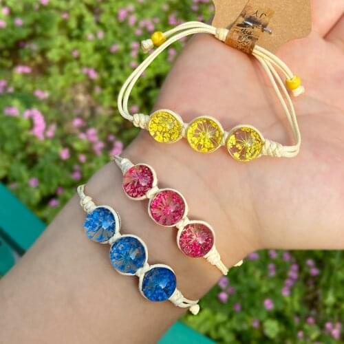 Ladies Crystal Bead Bracelet, Female Flower Pattern Bracelet Adjustable Size Transparent Bead Bracelet Fine Jewelry Gift