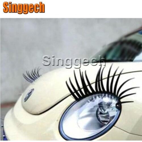 1Pair 3D Car Fake Eye Lash Stickers Headlight For Honda Civic 2006-2011 Accord Fit CRV HRV City Jazz Infiniti Q50 FX35 G35 G37