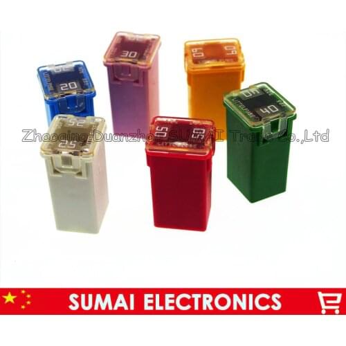6 models*5 Original rectangle medium type Auto fuse 20A to 60A,Japan and USA car fuses for Honda Toyota Audi BMW VW etc