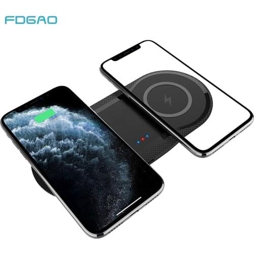 30W 2 in 1 Dual Seat Qi Wireless Charger for Samsung S20 S10 induction Fast Charging Pad For IPhone 12 11 XS XR X 8 Airpods Pro