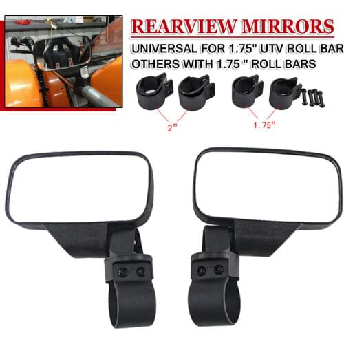 UTV Side Mirrors For Polaris Ranger RZR 1000 XP For Can-Am Maverick Adjustable Motorcycle 1.75"/2"Clamp Rear View Race Mirrors