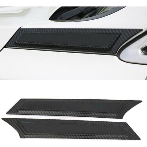 Carbon Fiber Look Front Side Strip Decorative Cover For Hyundai Santa Fe TM 2019