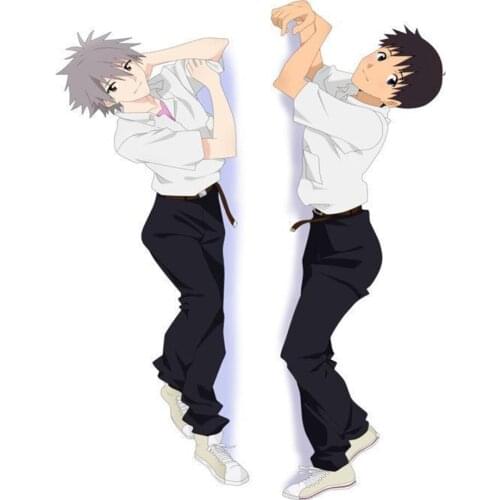 Gobsk Japanese Anime Pillowcase Nagisa Kaworu Ikari Shinji Cosplay Hugging Pillow Cover Case Dakimakura Body Pillow Case