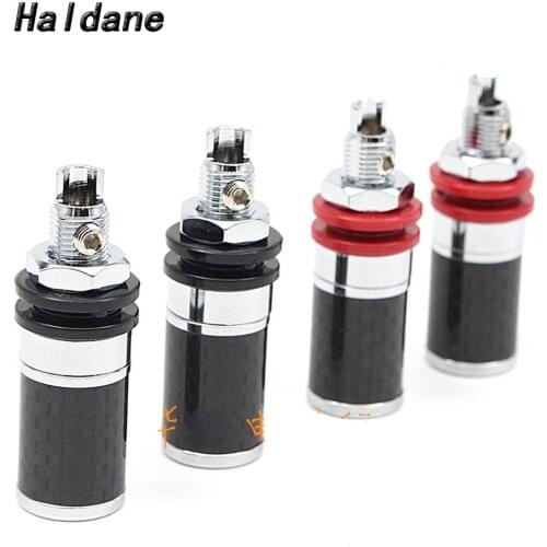 Haldane 4pcs HIFI Carbon Fiber Rhodium Plated Binding Post Speaker Amplifier Terminal Binding Post HI-End Grade