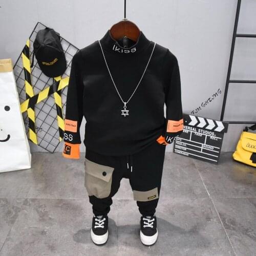 Children Clothing Autumn Winter Boys Plus Velvet T-shirts and Thicken Pants 2pcs Outfit Kids Suit For boys Clothing Sets 2-6yrs