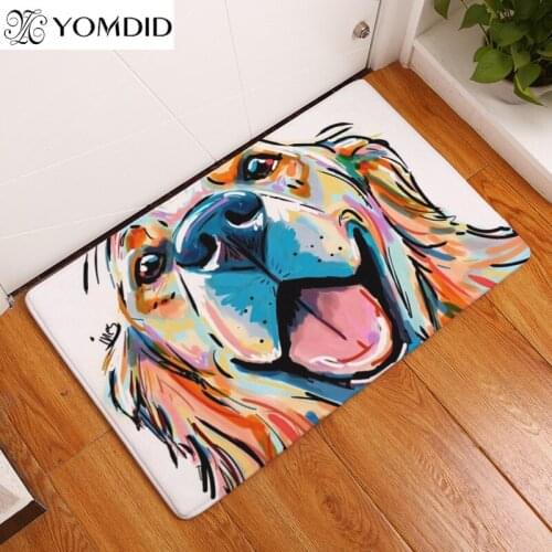 Modern Style mats Lovely Dog Printing Carpets Anti-slip Floor Mat kitchen Living room Outdoor Rugs Animal Front DoorMat