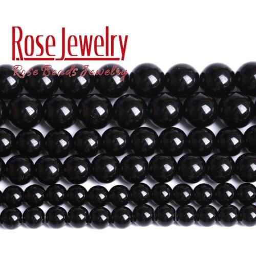 Natural Black Agates Onyx Beads Black Stone Round Loose Beads For Jewelry Making DIY Bracelet Necklace Accessories 4 6 8 10 12mm