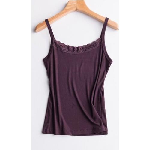 Lace camisole female short all match slim large size inside tanks sexy modal lace vest women solid vest