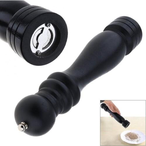 10 Inch Wooden Salt Pepper Grinder Spice Mills Hand Movement Pepper Mill with Ceramic Grinding Cord for Kitchen Cooking Tools