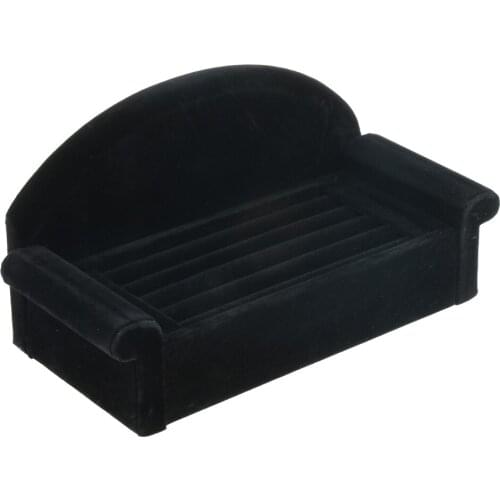 The Cute sofa shape Jewelry Display Stand Ring Earrings Velvet Holder Organizer