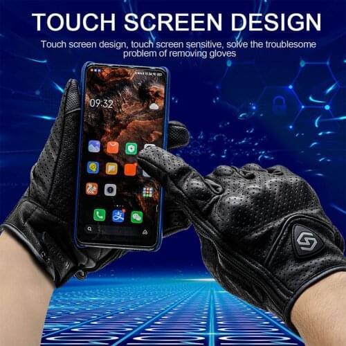 Motorcycle Gloves Breathable Full Finger Racing Gloves Outdoor Sports Protection Windproof Breathable Leather Glove
