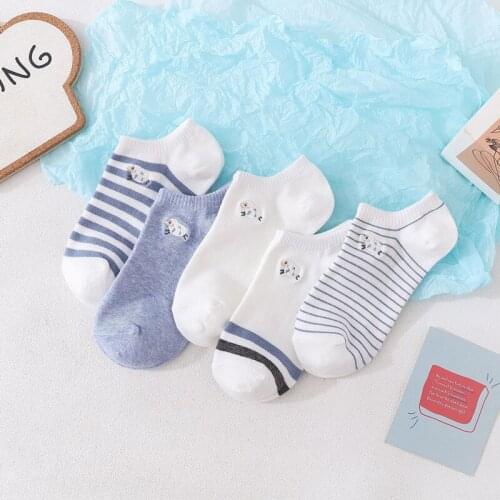 5Pairs Women Socks Print Cartoon cat sheep cow cloud Harajuku Street Style Cotton Short Socks Female Casual Funny Ankle Sock Sox