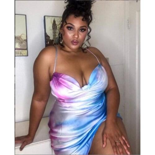 Plus Size Sexy Tank Dress 5xl Wholesale Fashion Summer Club Party Outfits Strap Elegant Mini for Dresses Women 2021 Dropshipping