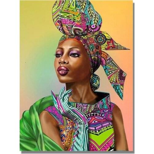 Full Round Drill Diy Diamond Embroidery African Women Picture Diamond Painting 5d Cross Stitch Mosaic Rhinestone Africa Decor