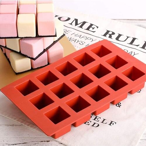 Silicone Cake Mold Nonstick Heat Resistant Reusable Baking Tools Tray DIY Birthday Christmas Bakeware 15 Square Mousse Mould