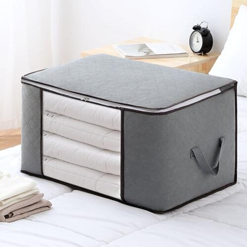 3pcs Non-woven Foldable Storage Box Portable Clothes Organizer Tidy Pouch Suitcase Home Storage Box Quilt Storage Container Bag
