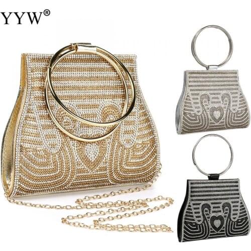 Rhinestone Handbag Swan Pattern Pretty And Cute And Elegant With Shoulder Strap For Woman Daily Wear Or Matching Clothes