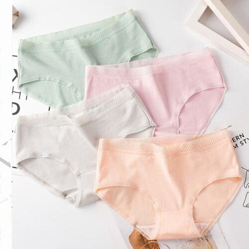 CWFMZQ Womens Underpants Cotton Panties for Women Girls Solid Briefs Cute Antibacterial Panty Sexy Lingerie Female Underwear