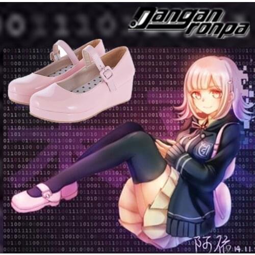 Anime Danganronpa Nanami Chiaki Cosplay Shoes Lolita Sweet Lady wedge Shoes Round Toe Buckle Women Party Pumps