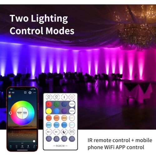 Smart Floodlights WiFi Smart Home Outdoor LightingRGB Wall lamp IP66 Spotlight 40W RGB + WW + CW