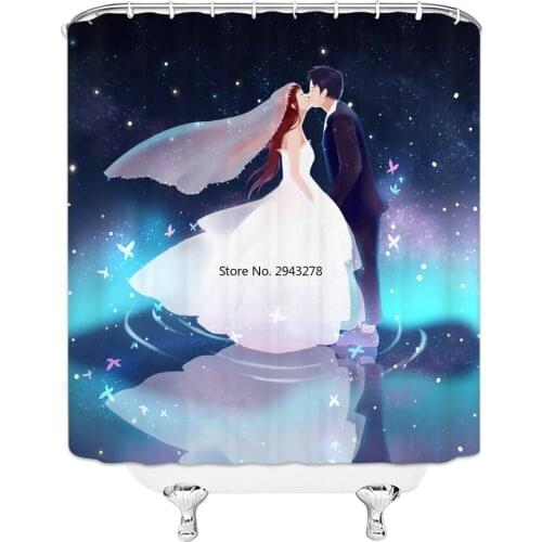 Uniquely Designed Beautiful Girl Wearing A Pink Little Dress Holding A Balloon Pattern Banging Shower Curtain Waterproof Mildew