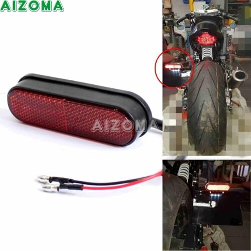 Motorcycle LED License Plate Light With Rear Red Reflector Universal For Honda Suzuki Yamaha Kawasaki Harley Chopper Bobber