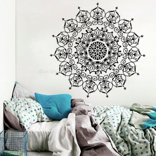 Vinyl Mandala Wall Decals Mandala Stickers For Bedroom Living Room Home Decoration Yoga Studio Art Decor Removable Poster LL2715