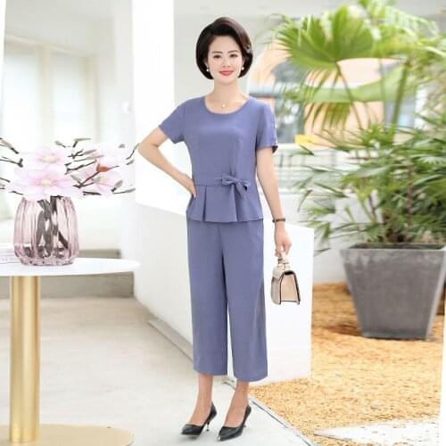 2020 Women Summer Short Sleeve slim Tops Fashion O Neck Sets Womens Chiffon Wide leg pants Plus Size 5XL jogging femme W233