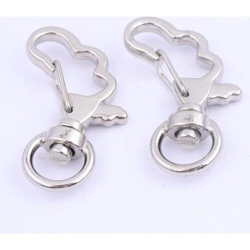 10pcs Cloud Shape Swivel Lobster Clasp Keychain hook Accesories Diy Key Chain Craft Making Supplies