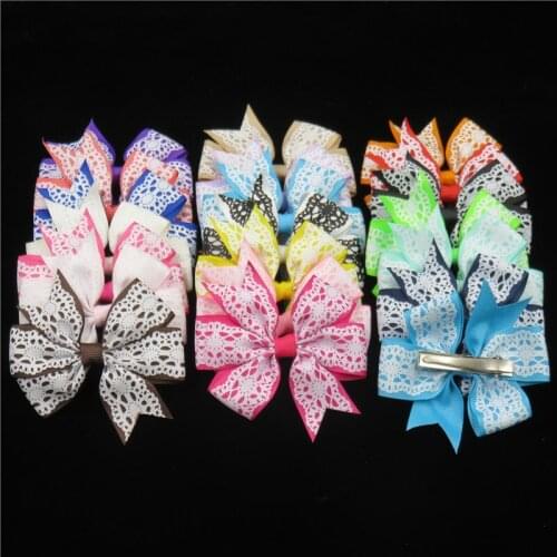 12PCS/LOT Lovely Cobweb Ties Only Bows Elastic Bands For Baby Girls Cute Hairpin Clips Pins Scrunchy Kids Hair Accessories New