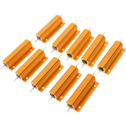 2pcs 100W Aluminum Power Metal Shell Case Wirewound Resistor 1Ohm 1R