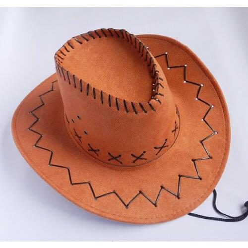 Summer Mens Knight Hat Western Cowboy Hat Scenic Tourist Hat Suede Jazz Hat Chicken Skin Fleece Hat