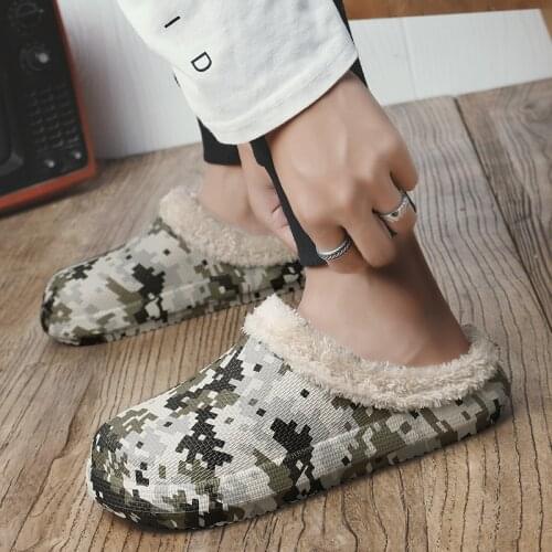 2021 High Quanlity Winter Cotton Slipper light weight camouflage comfortable warm footwear indoor waterproof bathroom slippers