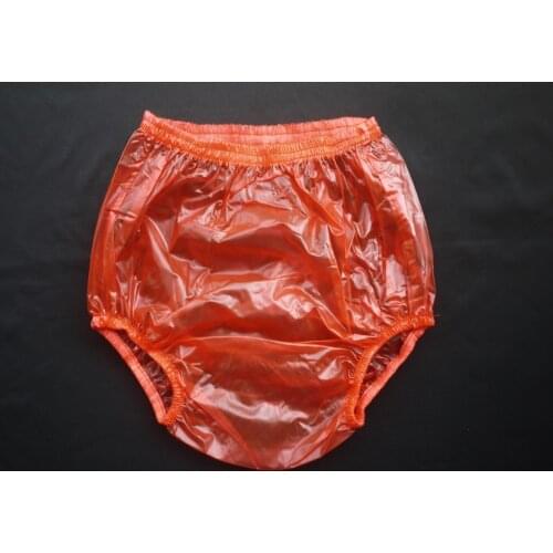 ABDL Haian Adult Incontinence Pull-on Plastic Pants Color Transparent Red 3 Pack