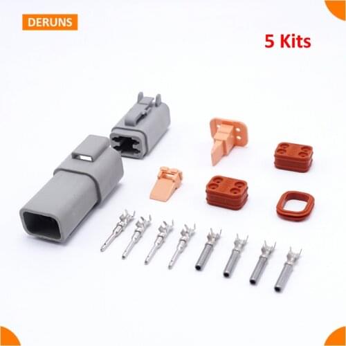 5 Sets Kits Brand New 4Pin/way Deutsch Waterproof Electric Wire Connectors Plug For Car Boat DT06-4S DT04-4P