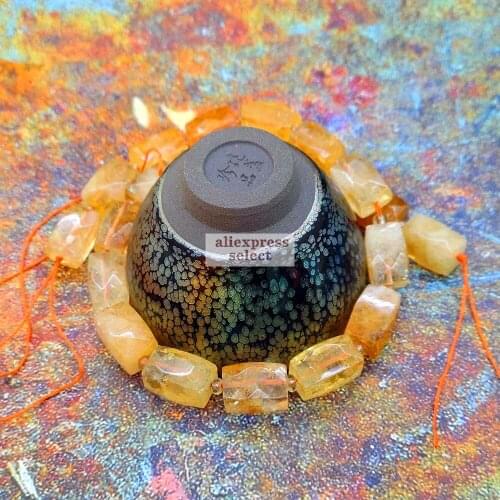 5A Natural Stone Citrines Yellow Quartz Faceted Column Beads Spacer Loose Beads For Jewelry Making DIY Bracelets Jewellery 15in