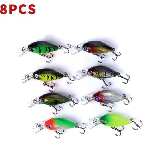 8pcs Minnow Fishing Lures Wobbler Crankbaits Plastic Hard Baits Fishing Artificial Hooks Baits Lures For Outdoor Accessories