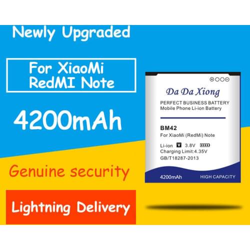 High Capacity 4200mAh BM42 Battery for XiaoMi Redmi Note 4G Hongmi Note 4G Replacement batteries +free shipping
