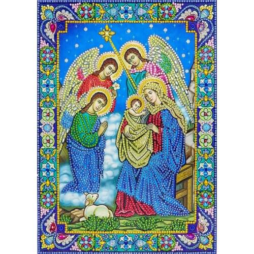 Diy diamond painting special-shaped diamond cross stitch kit 5D diamond mosaic embroidery religious figure home decoration gift