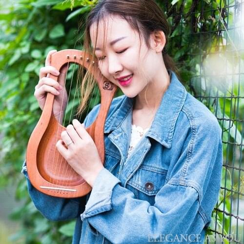 Free shipping Solid Wood harp 7-string Lyre instrument Greek niche instrument Mahogany maple wood lyre portable Lyric instrument