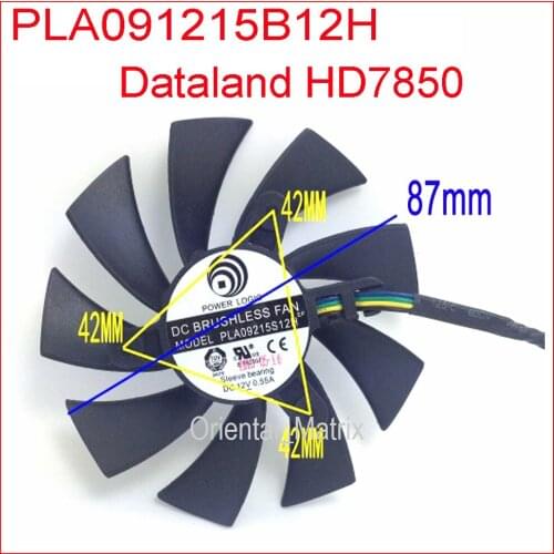 Free Shipping PLA091215B12H 12V 0.55A 87mm 42x42x42mm For Dataland HD7850 Graphics Card Cooling Fan 4Wire 4Pin