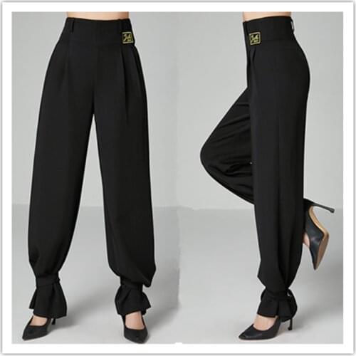 Latin dance pants 2020 new square dance ballroom dance practice clothes fashion beam feet women long trousers in stock
