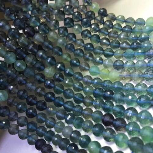AAA LOOSE BEADS blue color Fluorite Round faceted 8mm Wholesale for DIY Jewelry Necklace 36cm