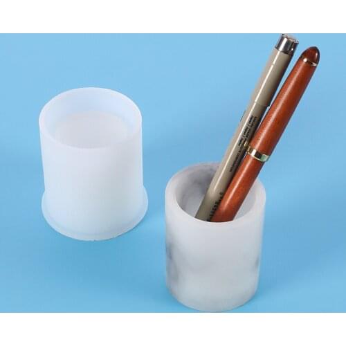 Cylindrical Pen Holder Silicone Epoxy Resin Mold DIY Handmade Makeup Jewelry Storage Casting Home Decoration